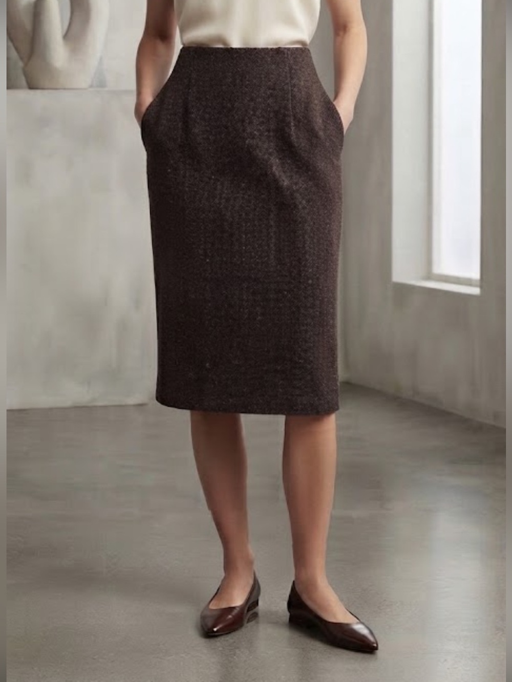 Jones New York Tweed 100% Wool Skirt